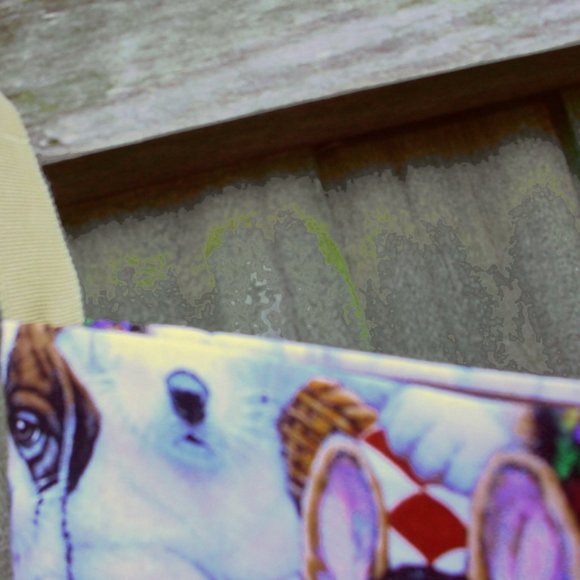 CUTE PUPPIES CHRISTMAS STOCKING HANDMADE HOLIDAY PUPPY DOG 100% COTTON LINED - Picture 2 of 5